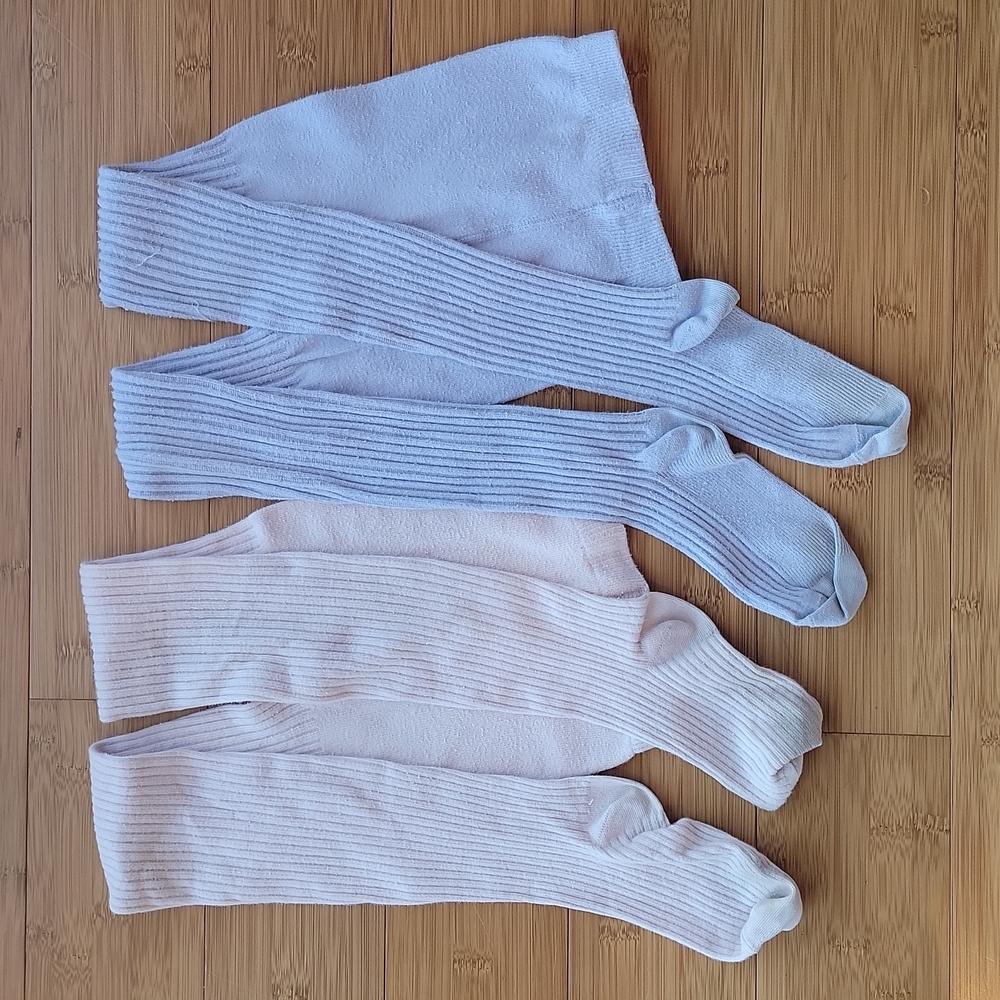 GYMBOREE Toddler Girls | pink and lilac ribbed tights stockings | Size 5-6